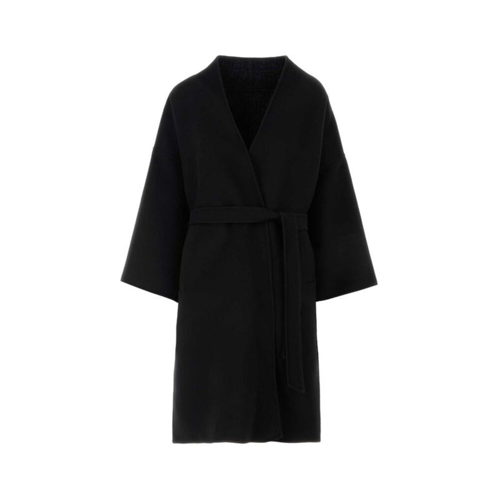 Fendi Women Black Wool Blend Coat
